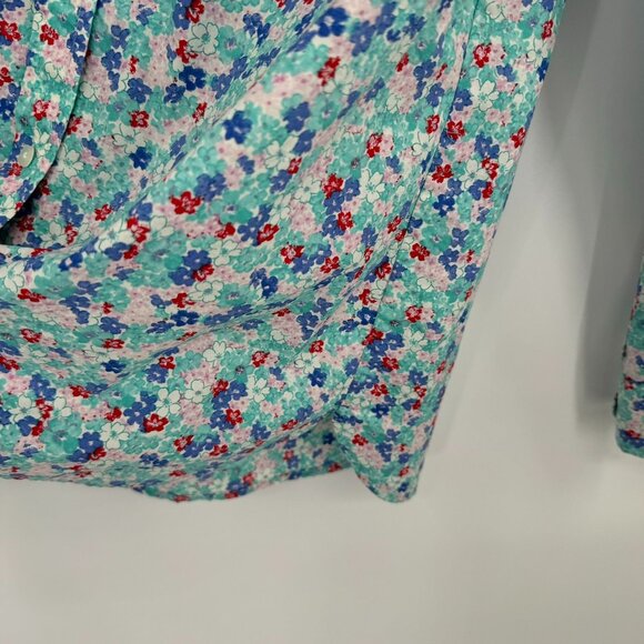 Talbots blouse Womens Button Down Floral Shirt size Large Cotton Long Sleeve - Picture 7 of 11